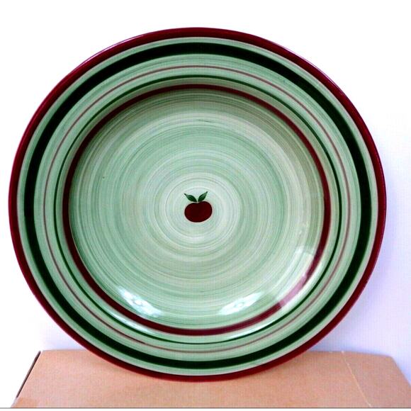 Franciscan APPLE PIE Large Serving Bowl 16" Earthenware MADE IN USA MINT w Box - Picture 2 of 11